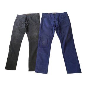 2 Pairs Dockers Mens Alpha Khaki Pants Supreme Flex Black Blue W36 L32